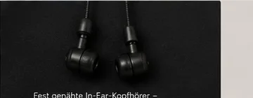 Dikişli in-ear kulaklık — sabit, yıkanabilir
